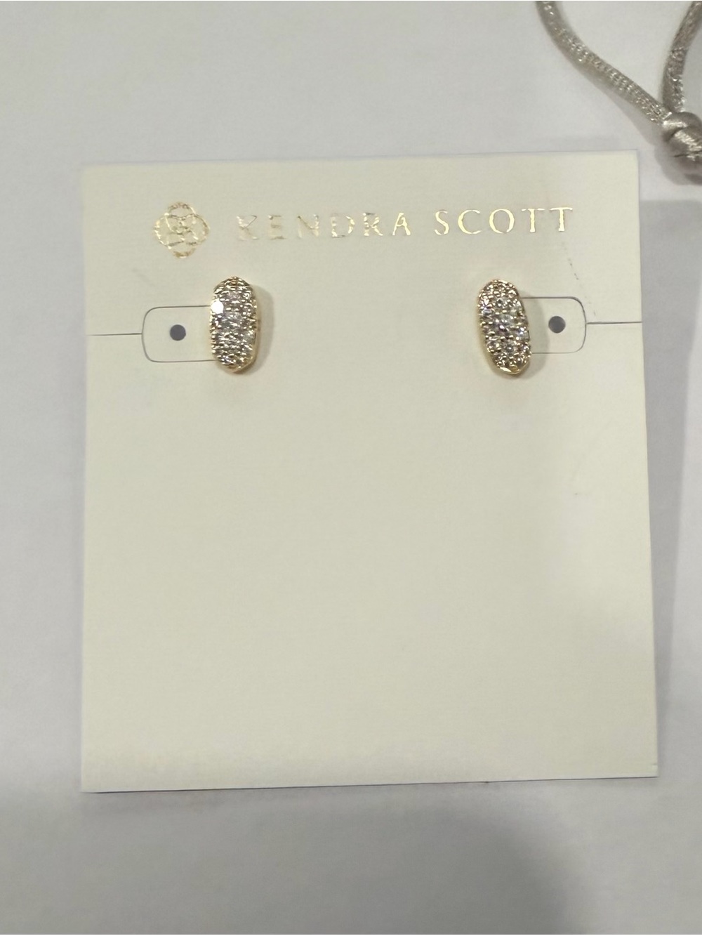 Kendra Scott Gold Pave Oval Stud Earrings - Sparkling White Crystals